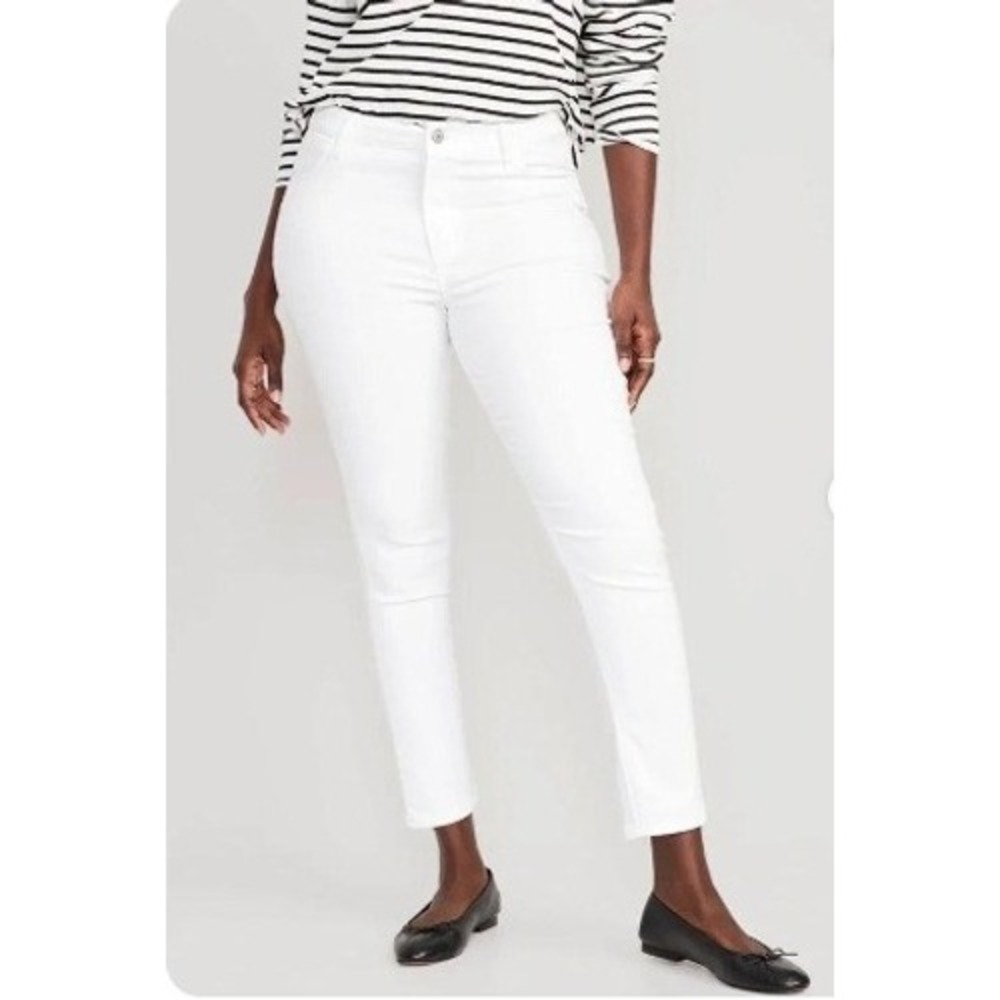 Old Navy Women's Size 18 Super Skinny Mid-Rise Jean Calla Lily White Full Length
